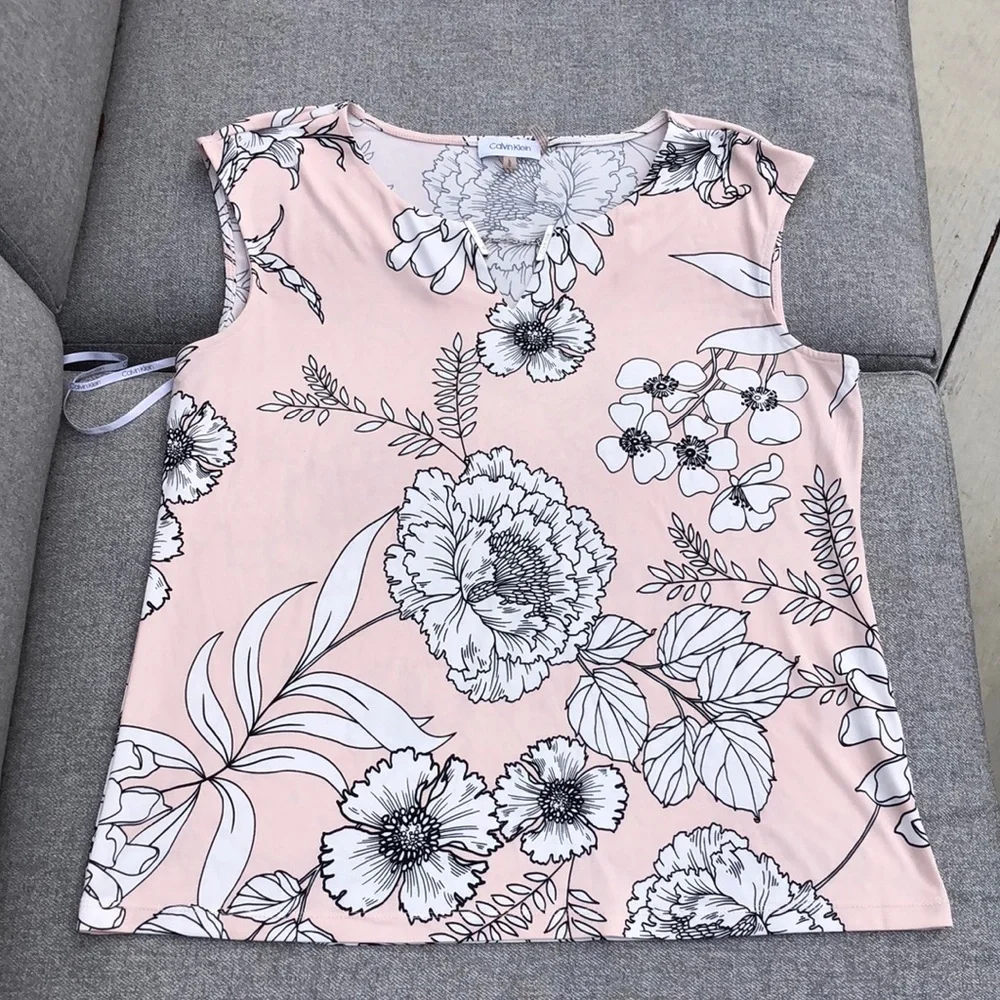 CALVIN KLEIN Sleeveless Blouse - Picture 1 of 4